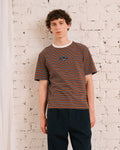 Merci - Rob Striped T-Shirt - Brown & Navy