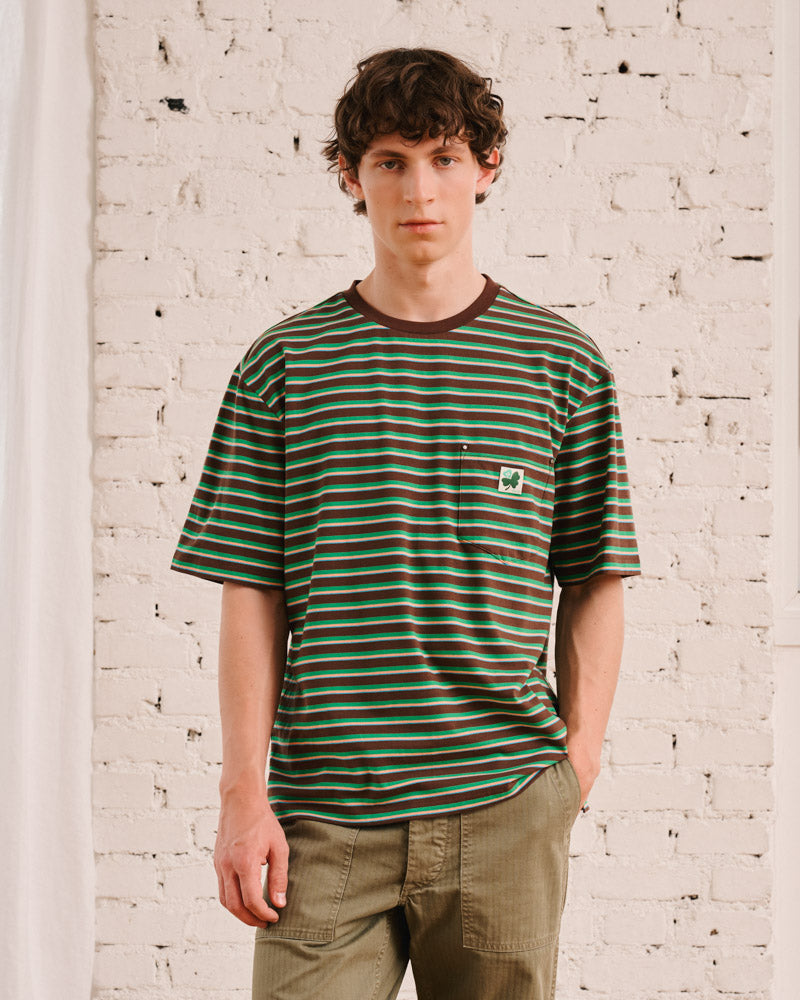 Merci - Vadim Striped T-Shirt - Brown & Green