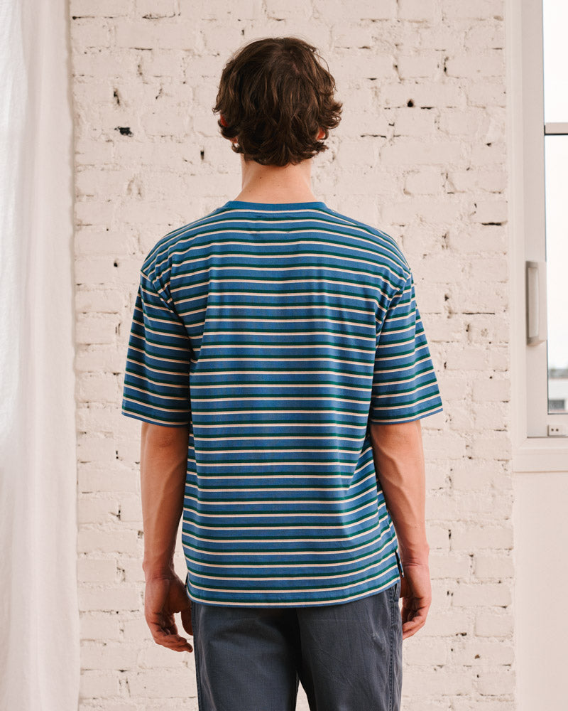 Merci - Vadim Striped T-Shirt - Indigo & Green