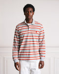 Merci - Bastian Polo Shirt - Gray Red & Ecru