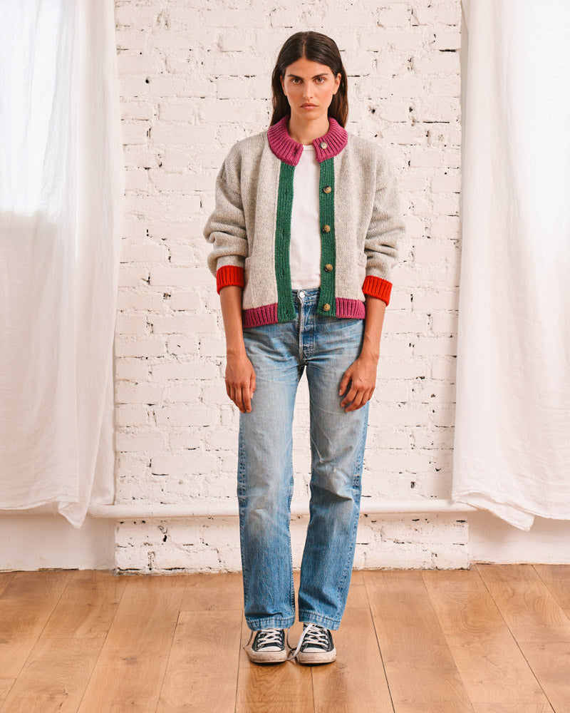 Merci - Cardigan Flora - Gris Chiné Multi