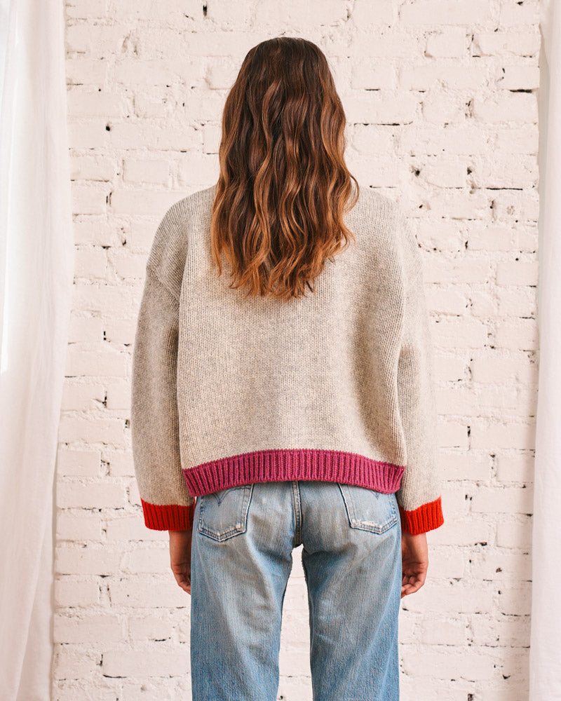 Merci - Cardigan Flora - Gris Chiné Multi