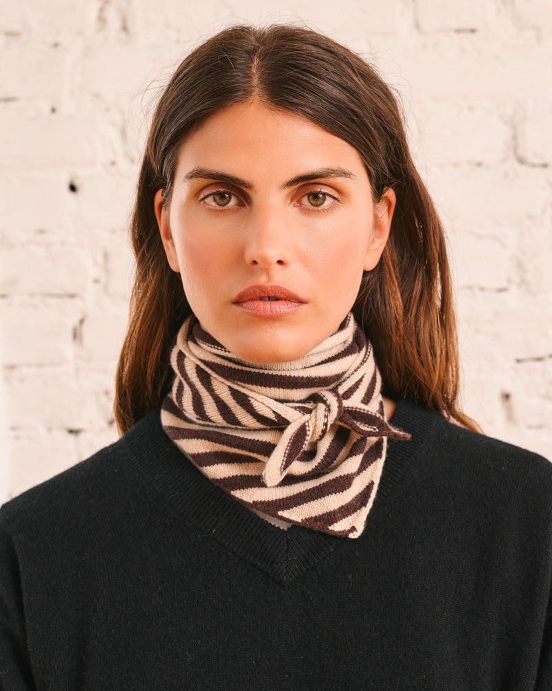 Merci - Bandana Martine Rayures - Beige & Marron