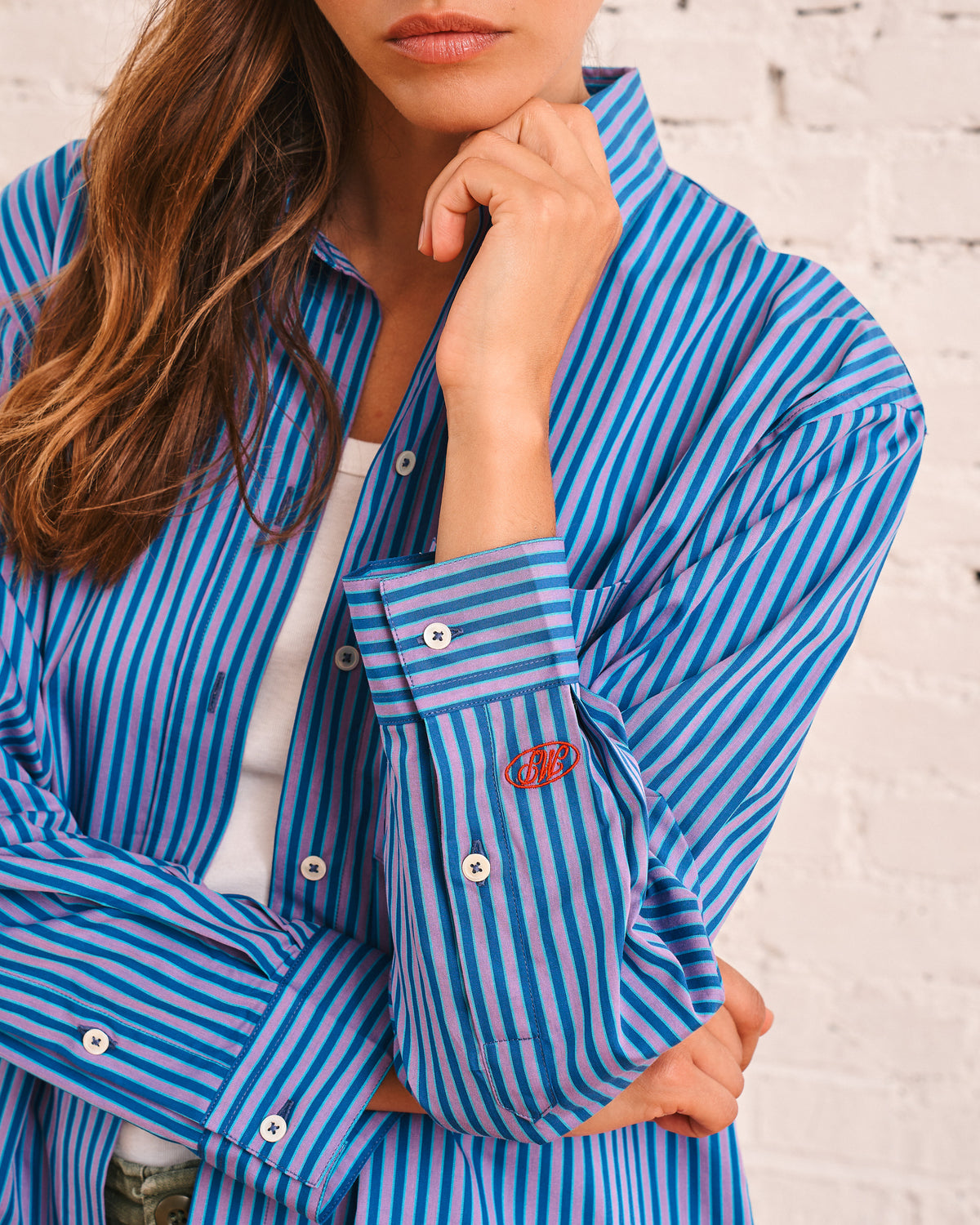 Merci - Chemise Constance Rayures - Violet & Bleu