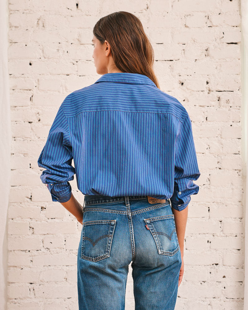 Merci - Chemise Constance Rayures - Bleu & Rouge
