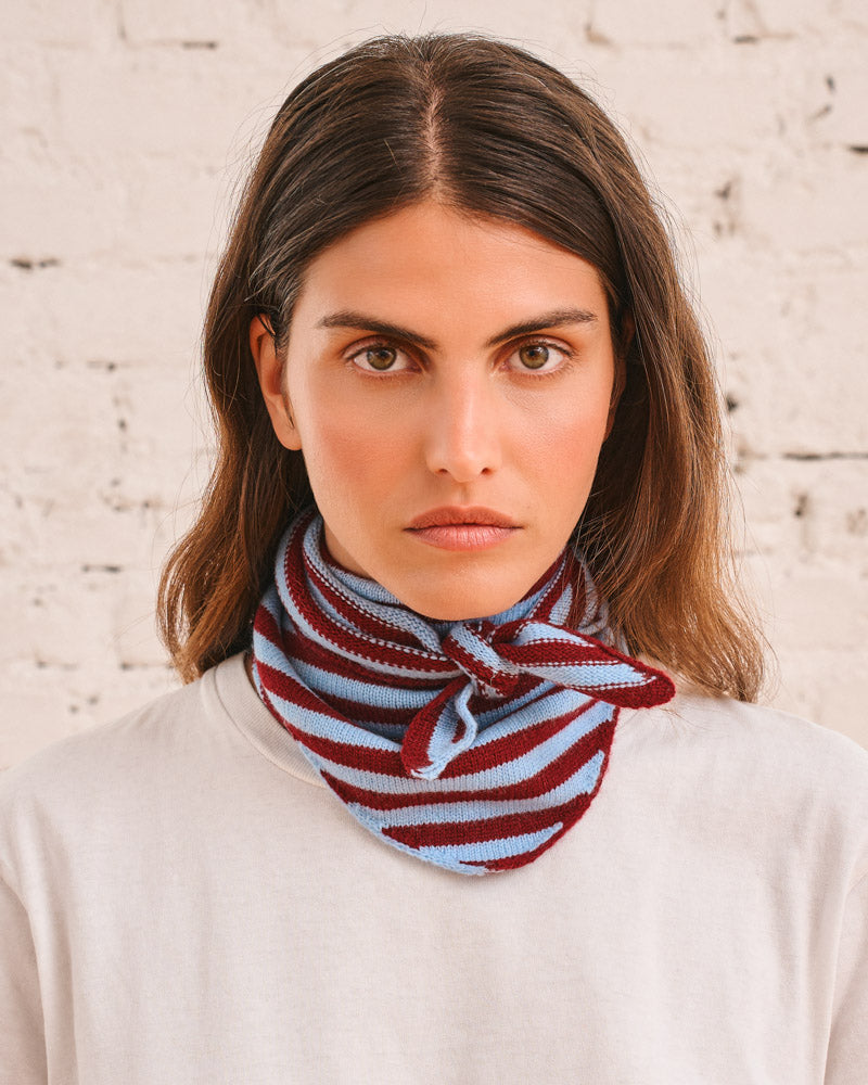 Merci - Bandana Martine Rayures - Rouge & Bleu