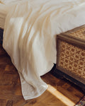 Merci - Washed linen flat sheet - Seashell White