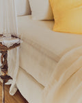 Merci - Washed linen fitted sheet - Seashell White