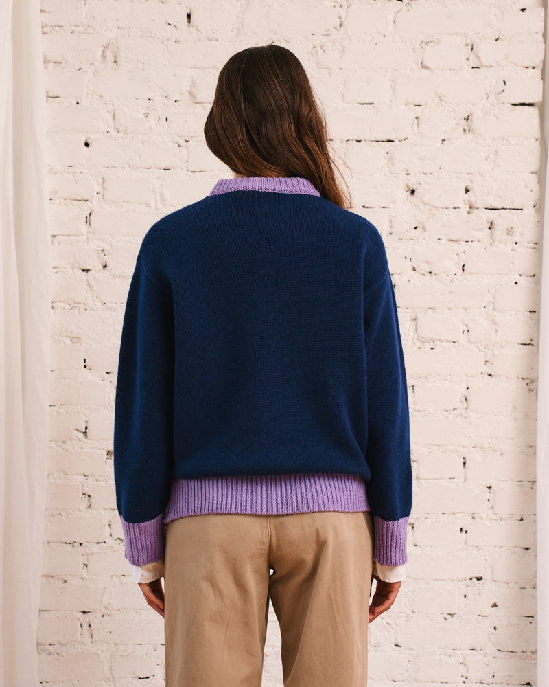 Merci - Pull Eloise - Bleu & Mauve