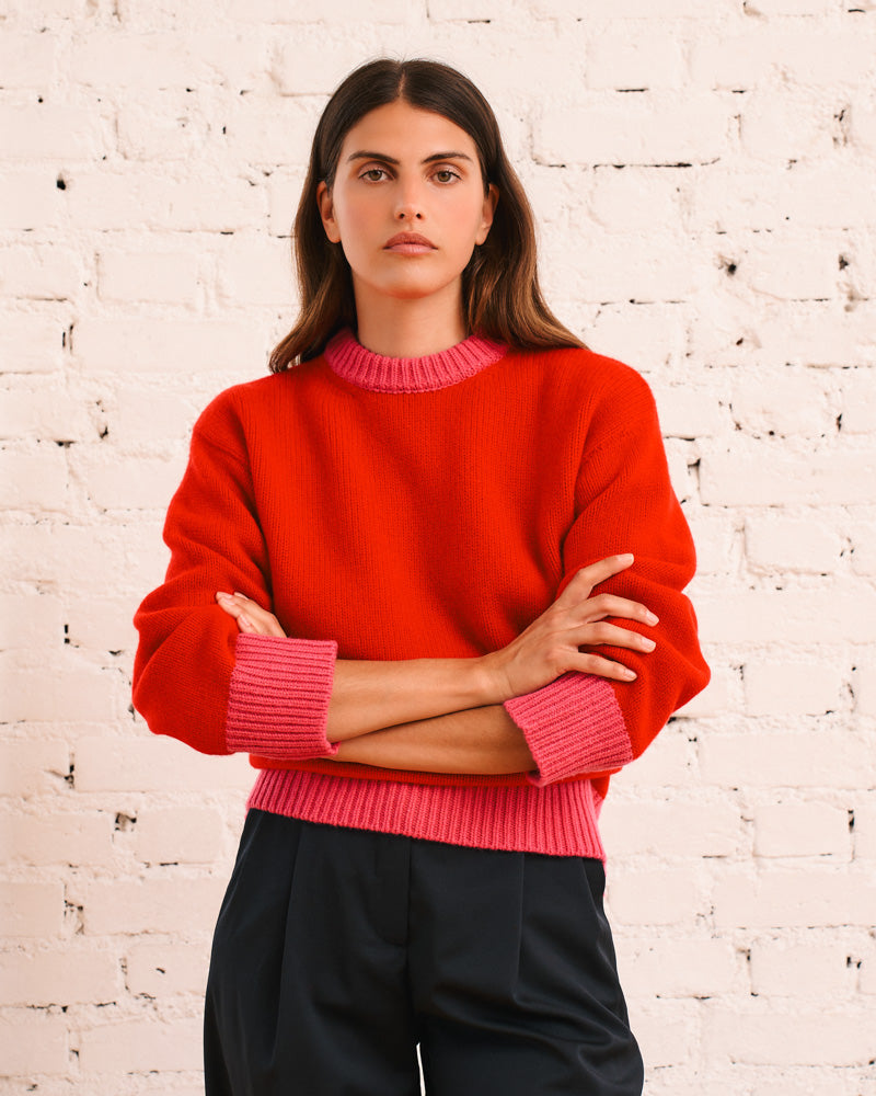 Merci - Eloise sweater - Red & Pink