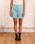 Merci - Short Jude Rayé - Turquoise