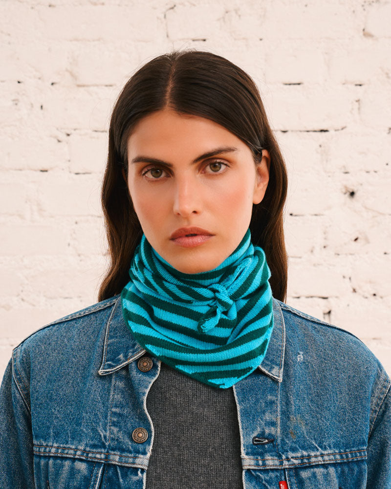 Merci - Martine Stripes Bandana - Blue & Green