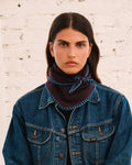 Merci - Bandana En Cachemire Martine Bicolore - Aubergine & Bleu