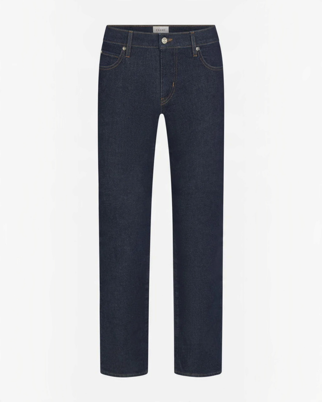 Jean cigarette Merci Paris Frame bleu brut en coton extensible avec coupe ajustée et taille basse