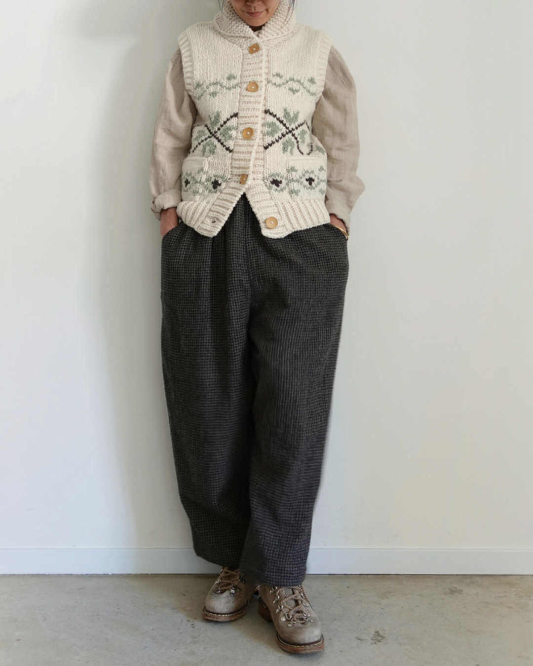 Ichi - Peru Hand Knit Vest - White