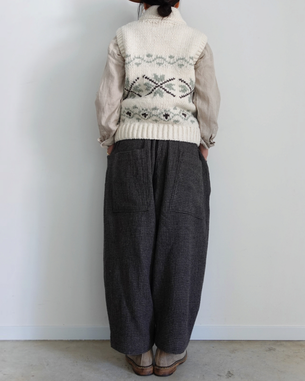 Ichi - Peru Hand Knit Vest - White