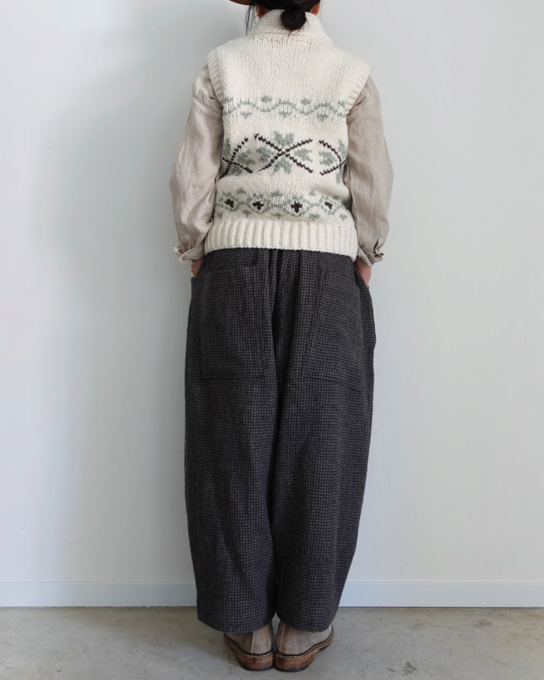 Ichi - Peru Hand Knit Vest - White
