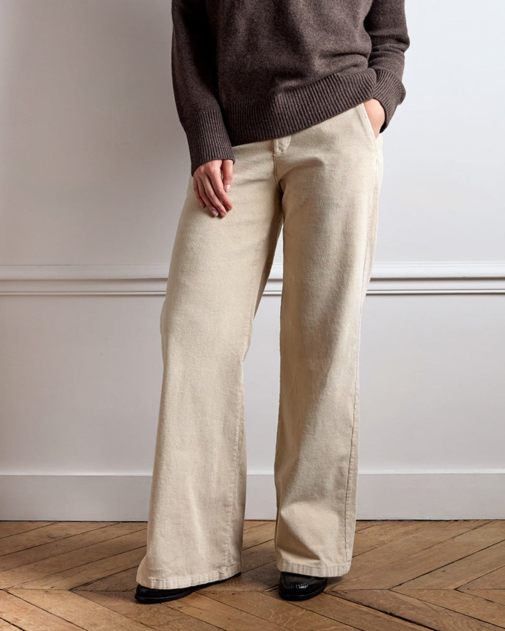 Merci - Dalida velvet trousers - Cream
