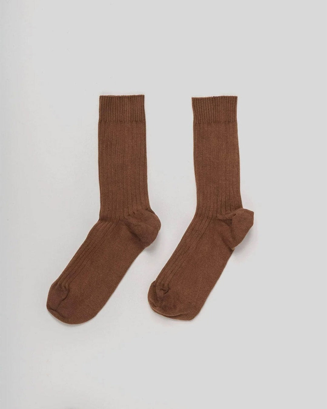 Baserange - Chaussettes Côtelées Rib - Marron