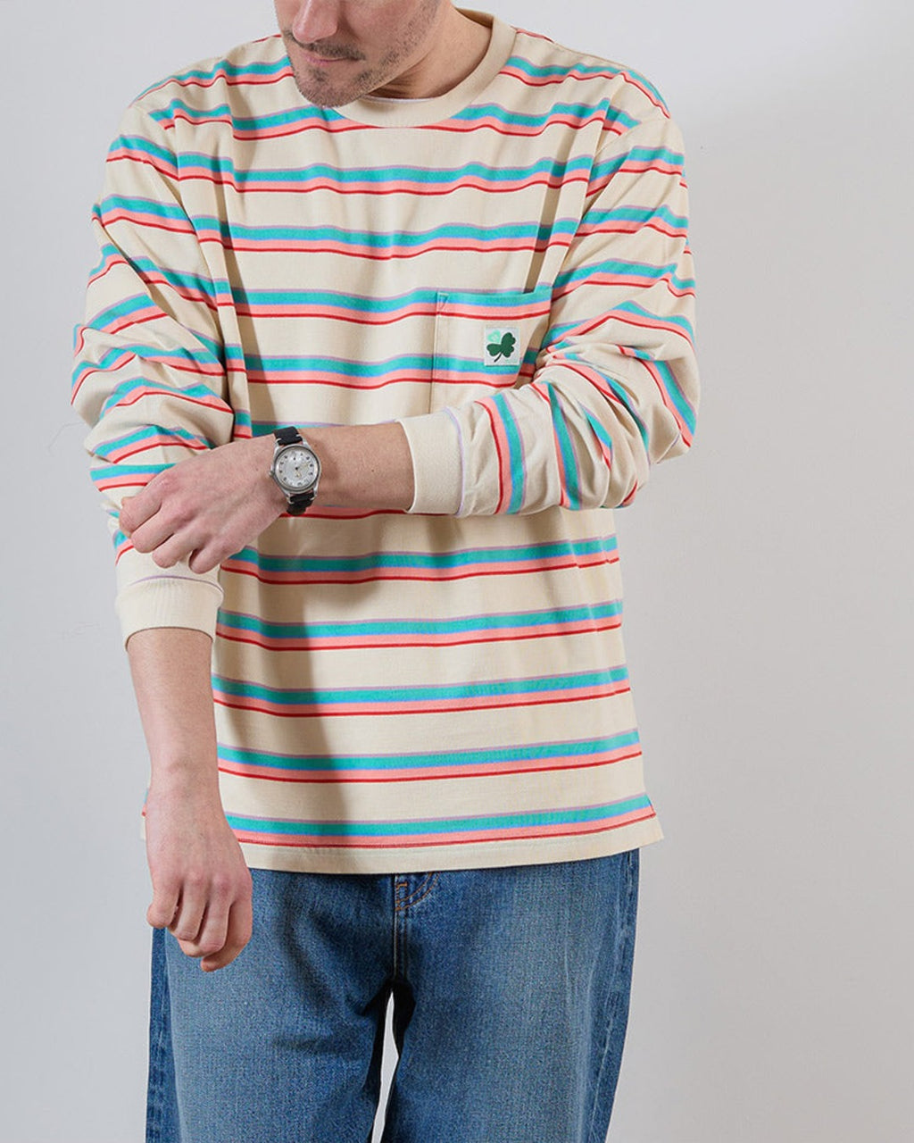 Merci - T-shirt Vadim Stripes LS - Pink