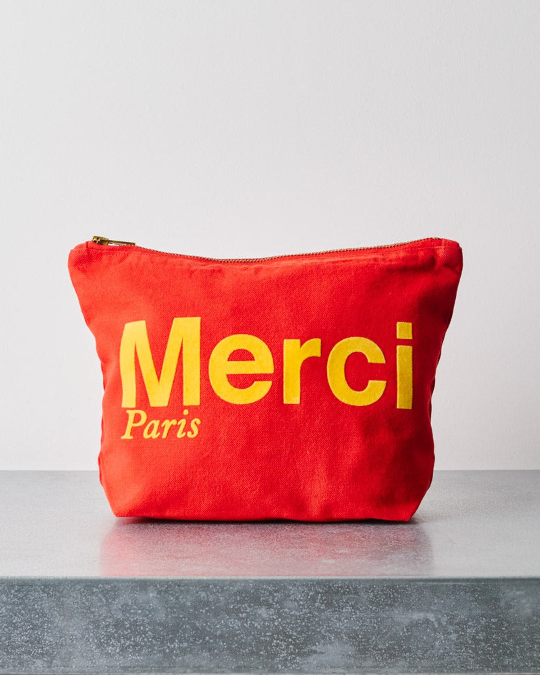 Merci - Cotton pouch - Red & Ochre