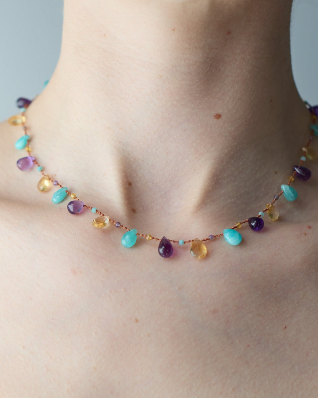 Merci x Ivarene - Collier - Citrine, Amazonite & Améthyste