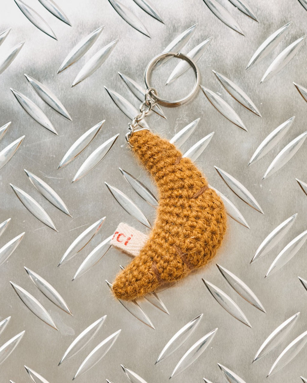 Merci - Porte Clé En Tricot Croissant