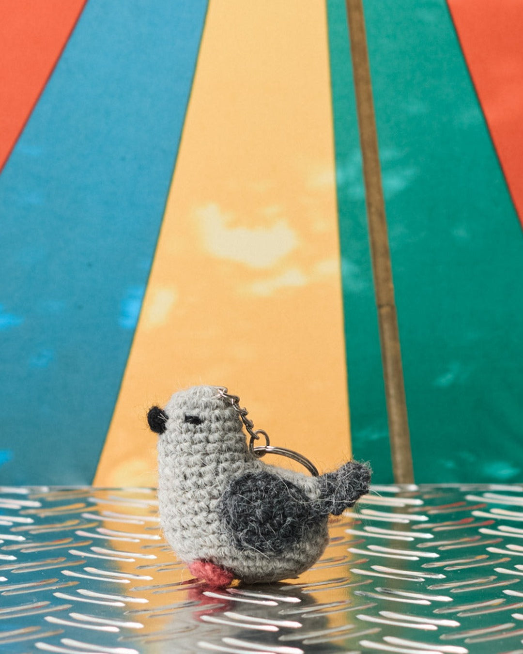 Merci - Porte Clé En Tricot Pigeon