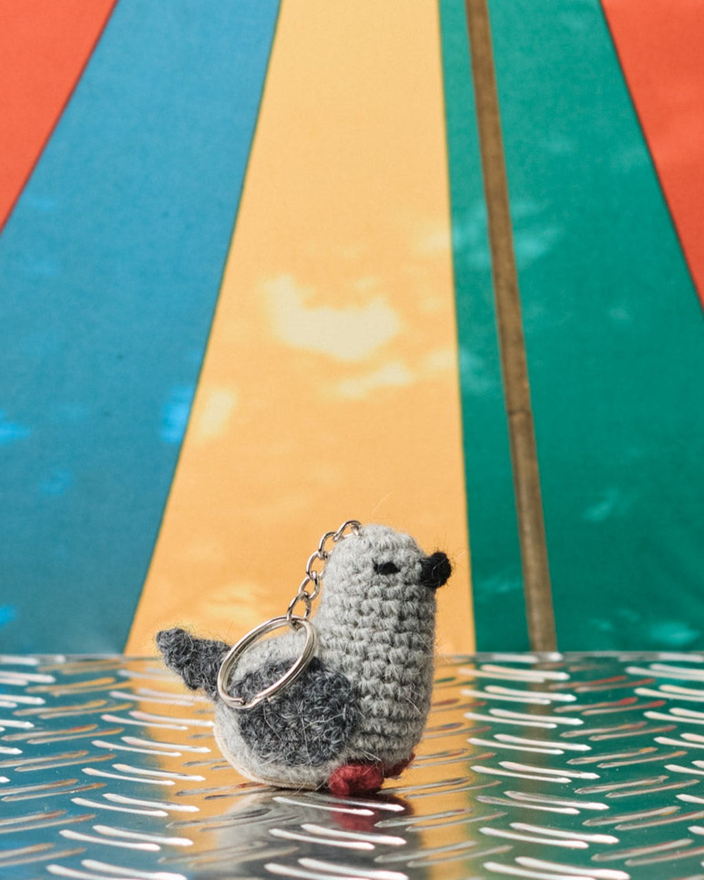 Merci - knitted key ring - Pigeon