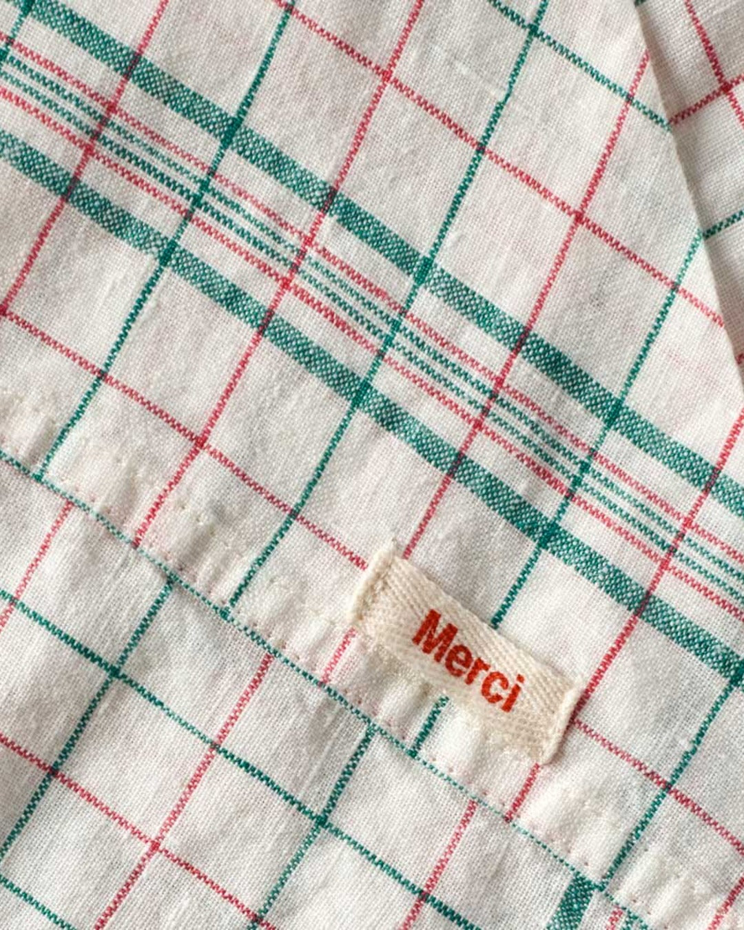 Merci - Washed linen tablecloth - Office - Pink & Green