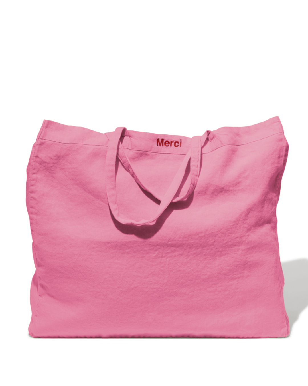 Merci - Cabas En Lin Lavé - Rose Garance