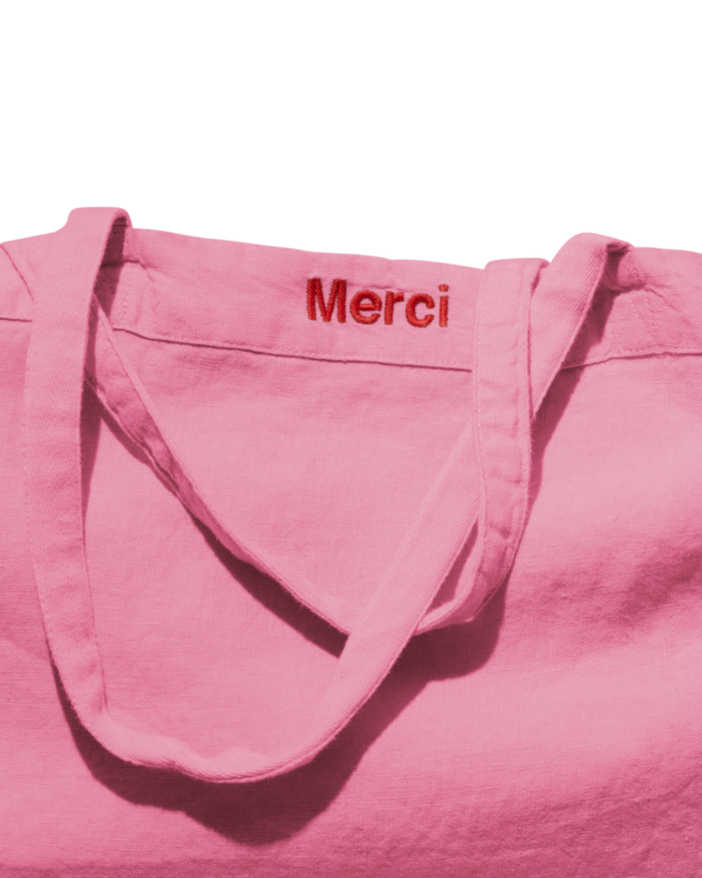 Merci - Cabas En Lin Lavé - Rose Garance