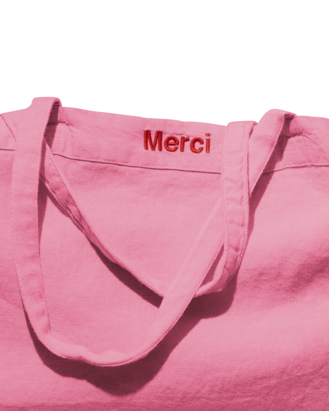 Merci - Cabas En Lin Lavé - Rose Garance