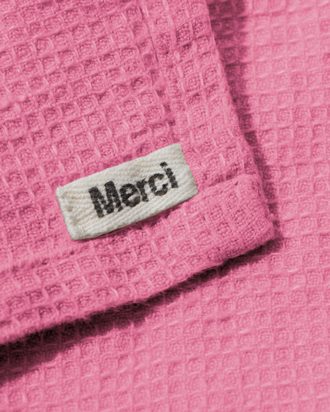 Merci - Linen bathrobe - Honeycomb - Garance Pink