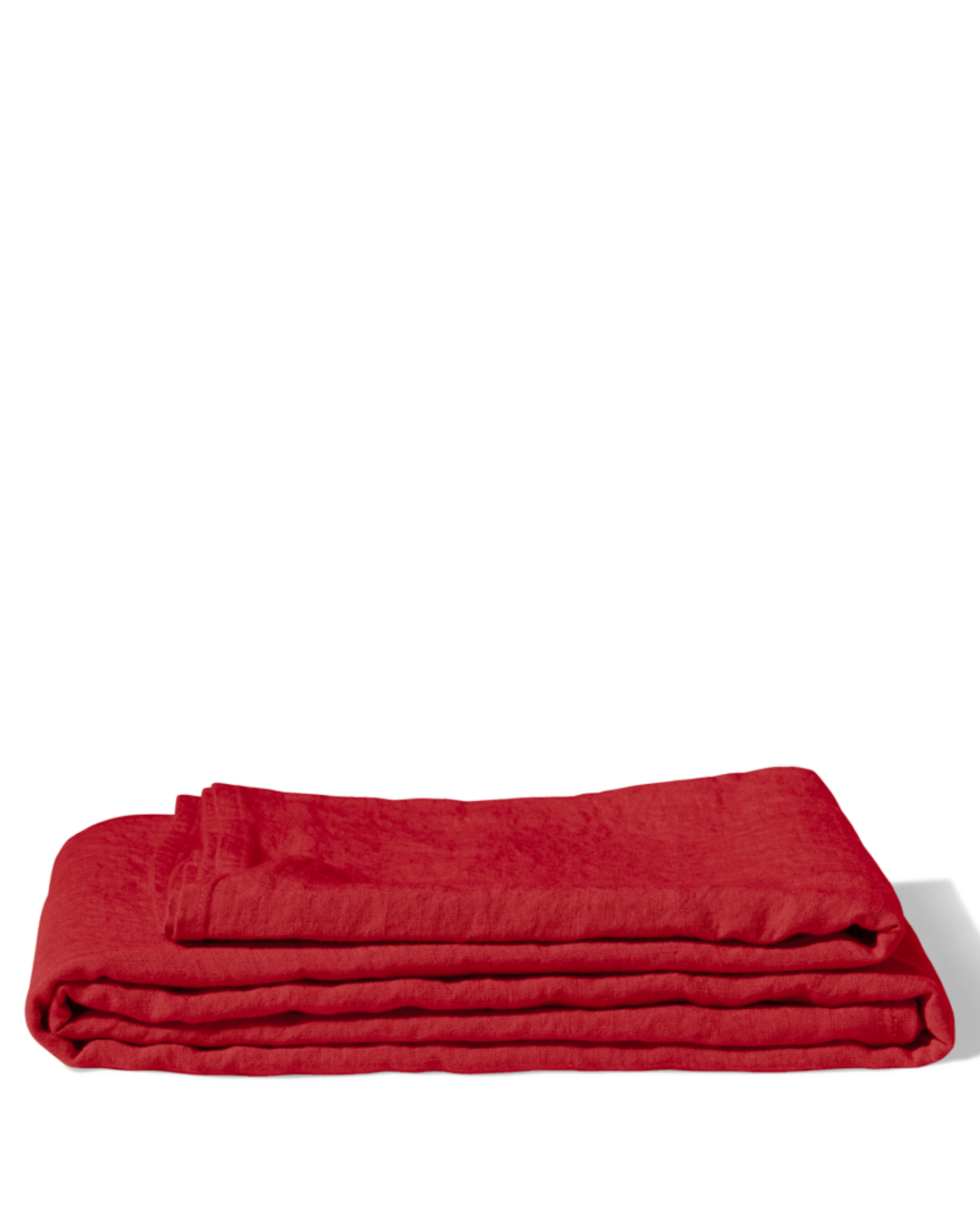 Merci - Nappe En Lin Lavé - Rouge Vermillon