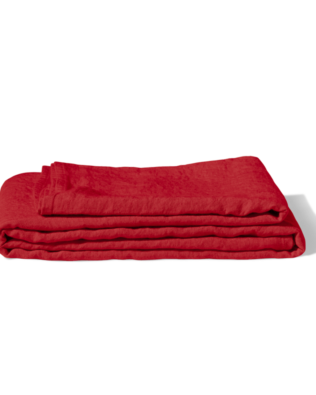 Merci - Washed linen tablecloth - Vermilion Red