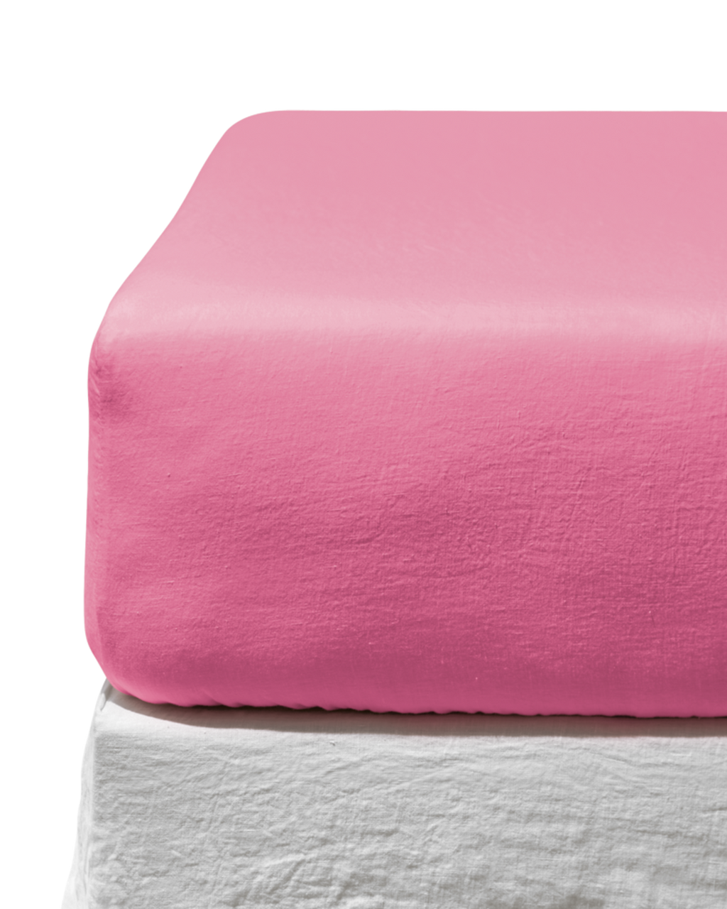 Merci - Washed linen fitted sheet - Garance Pink