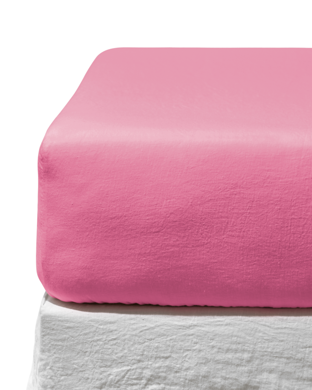 Merci - Washed linen fitted sheet - Garance Pink