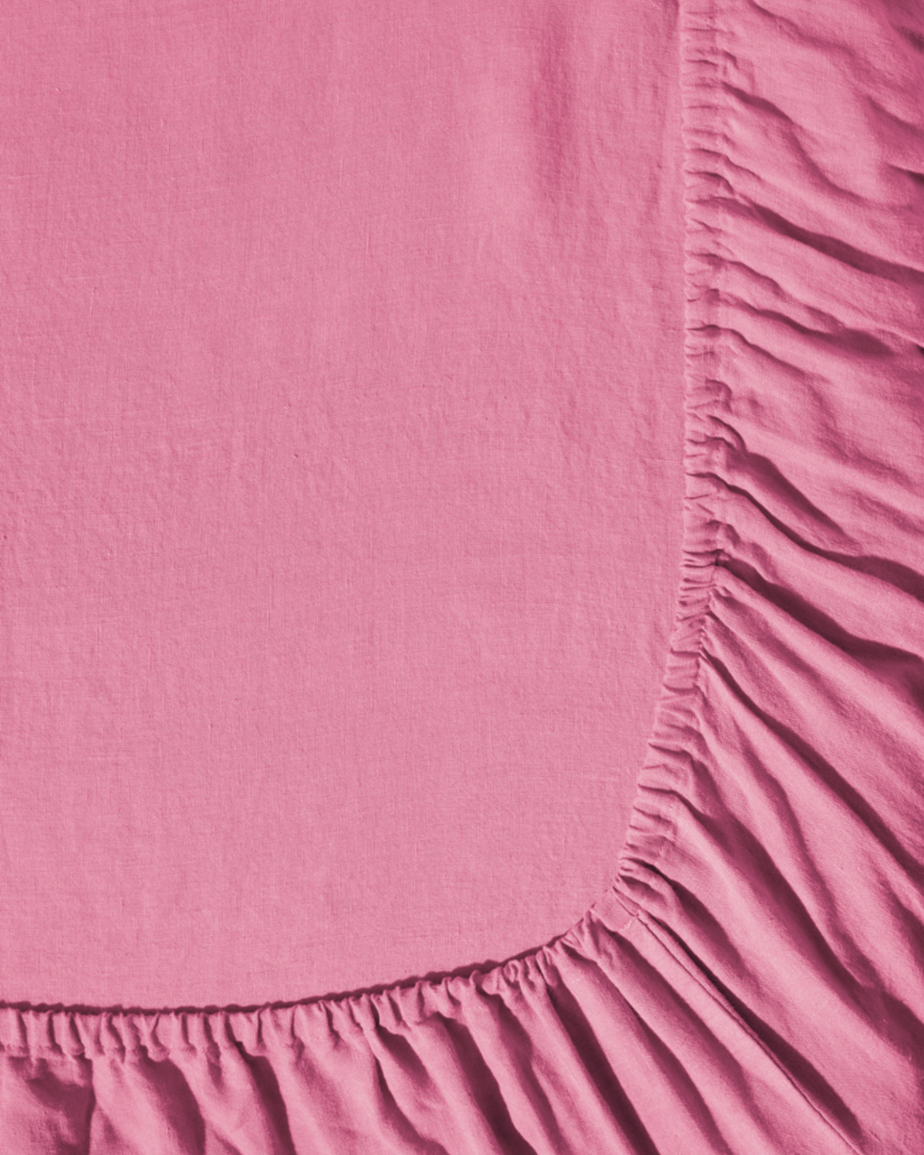Merci - Washed linen fitted sheet - Garance Pink