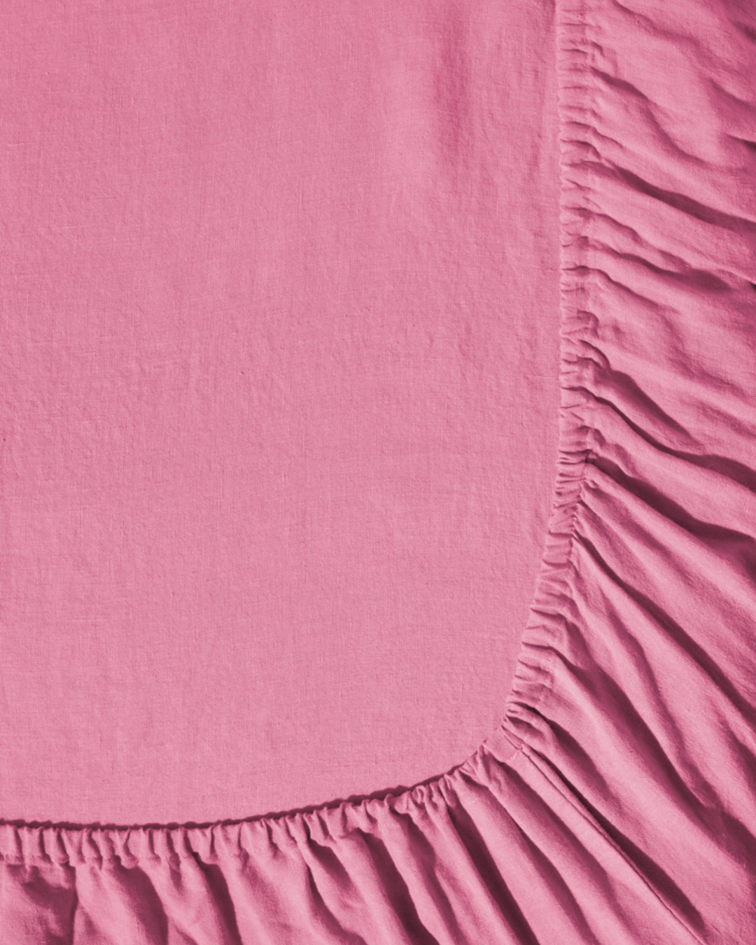 Merci - Washed linen fitted sheet - Garance Pink