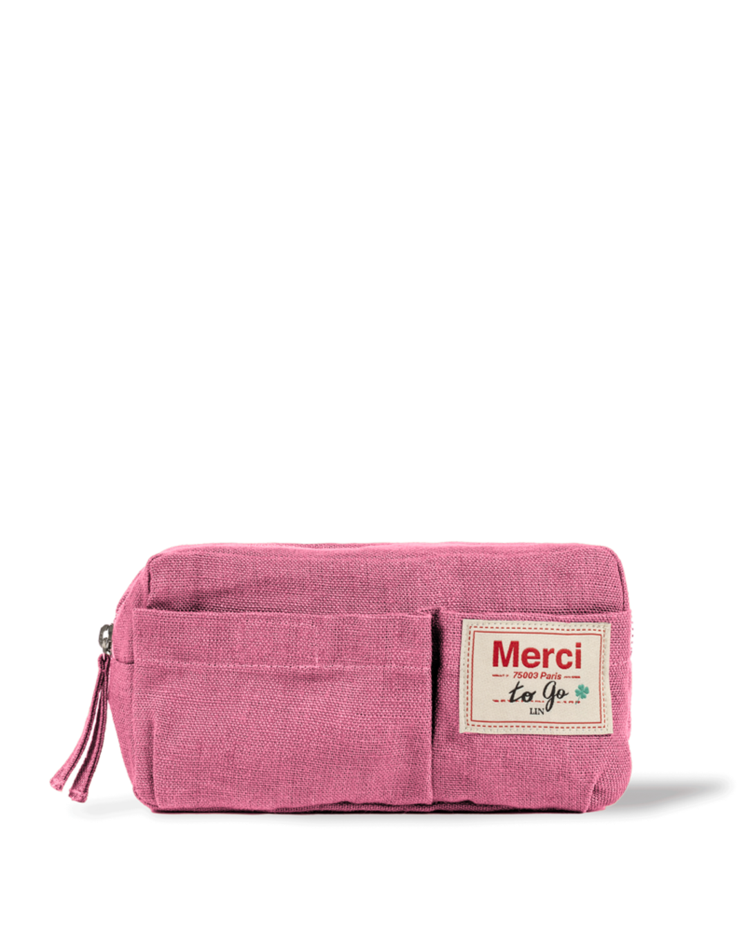Merci - Trousse En Lin Lavé - Rose Garance