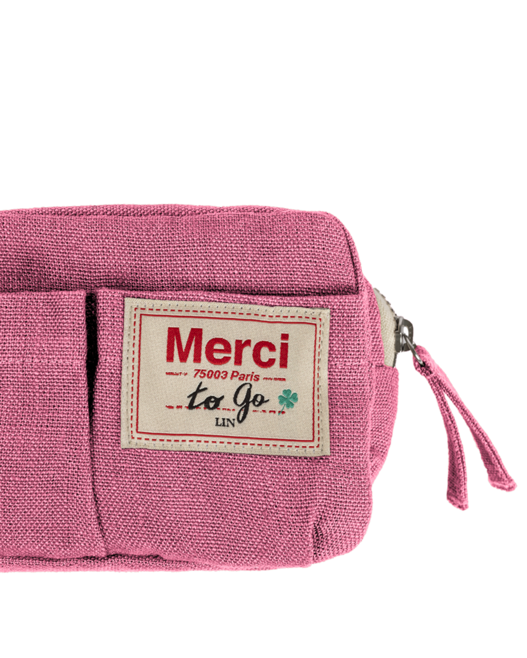 Merci - Trousse En Lin Lavé - Rose Garance
