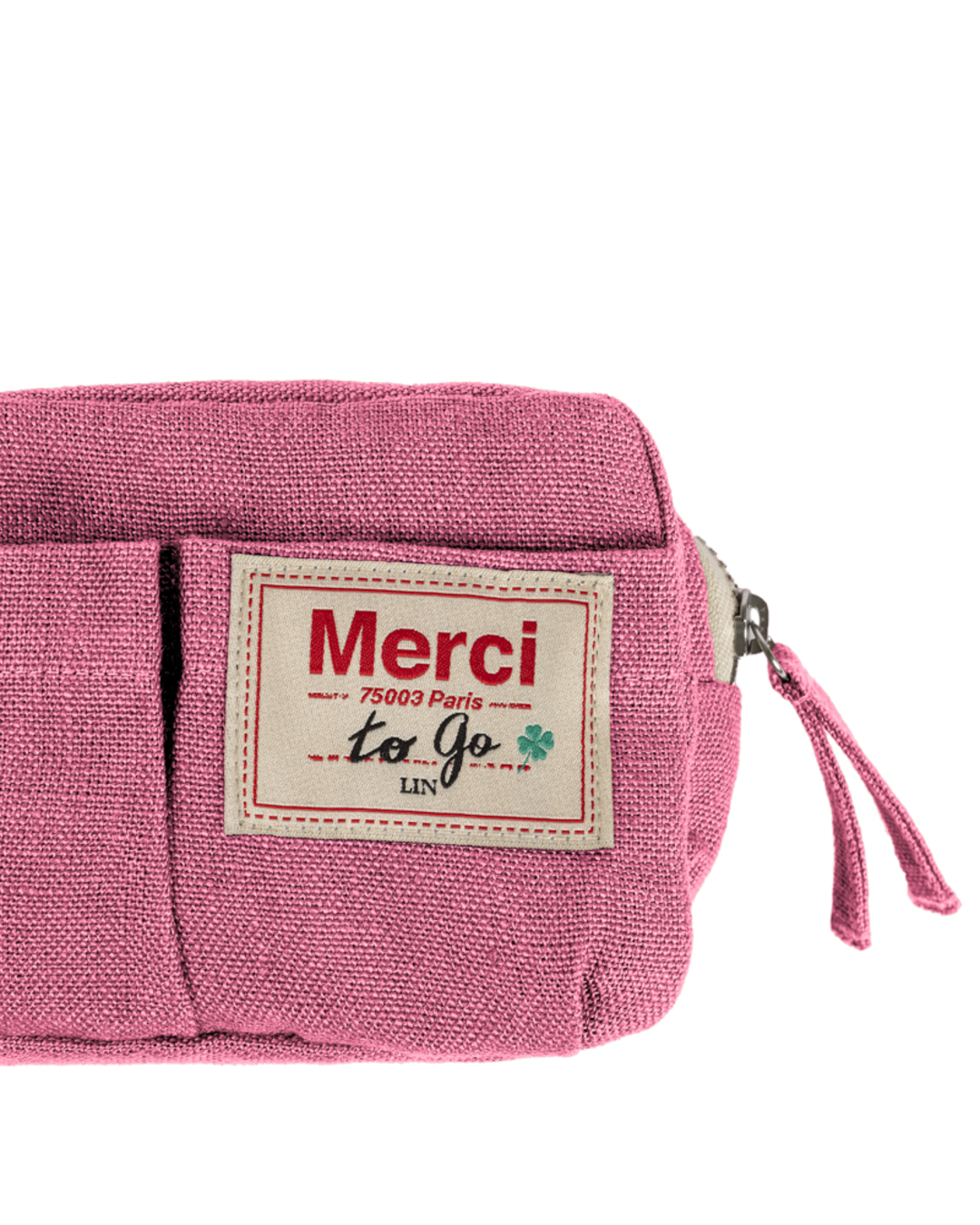 Merci - Trousse En Lin Lavé - Rose Garance