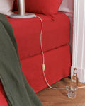 Merci - Washed linen fitted sheet - Vermilion Red