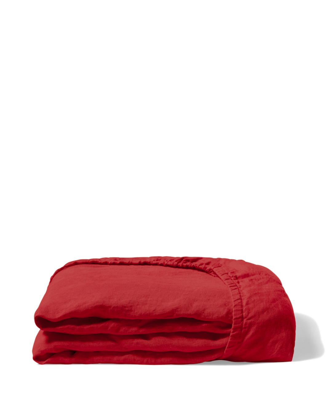 Merci - Washed linen fitted sheet - Vermilion Red