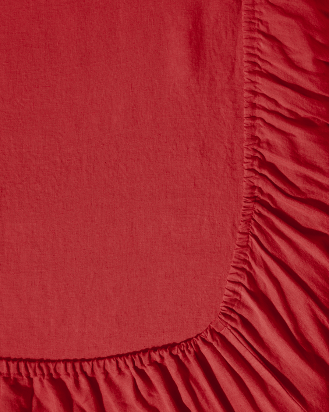 Merci - Washed linen fitted sheet - Vermilion Red