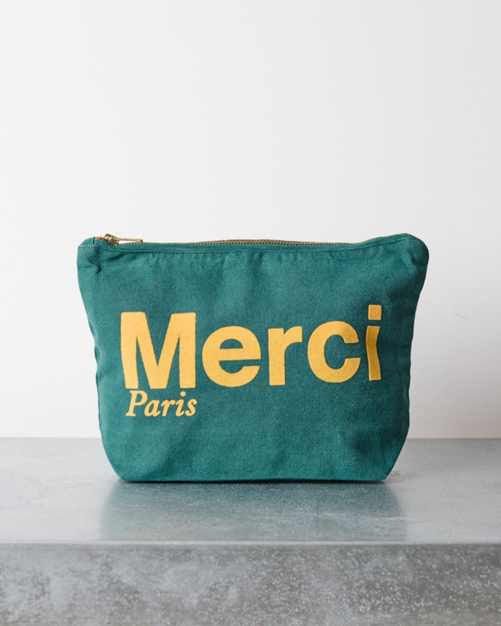 Merci - Pochette En Coton - Forêt & Jaune