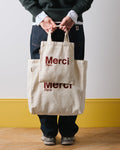 Merci - Tote Bag En Coton - Crème & Vin