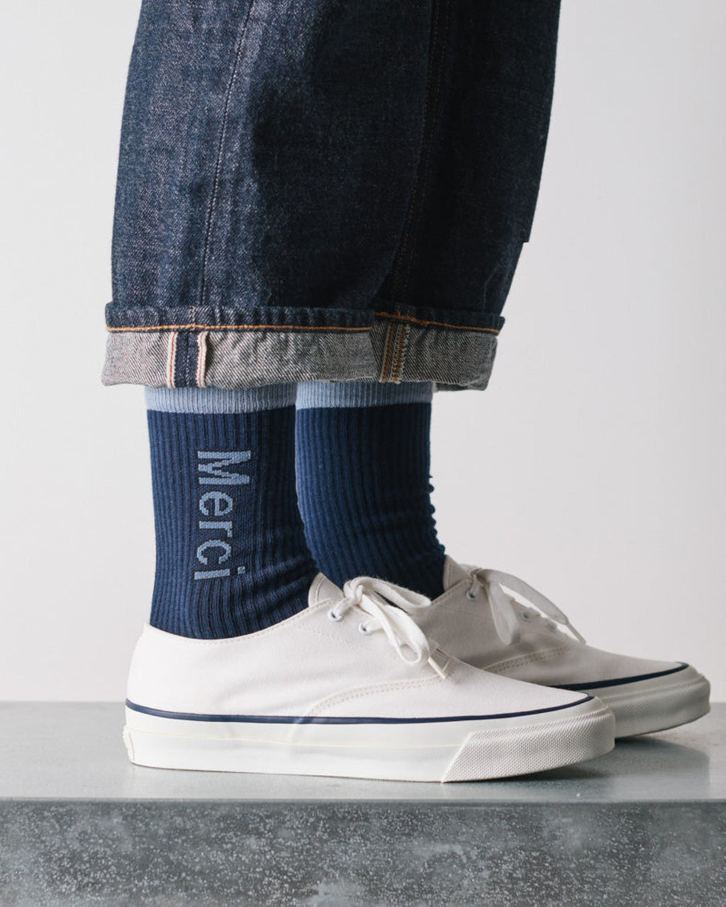 Merci - Chaussettes Scrappy - Marine & Bleu
