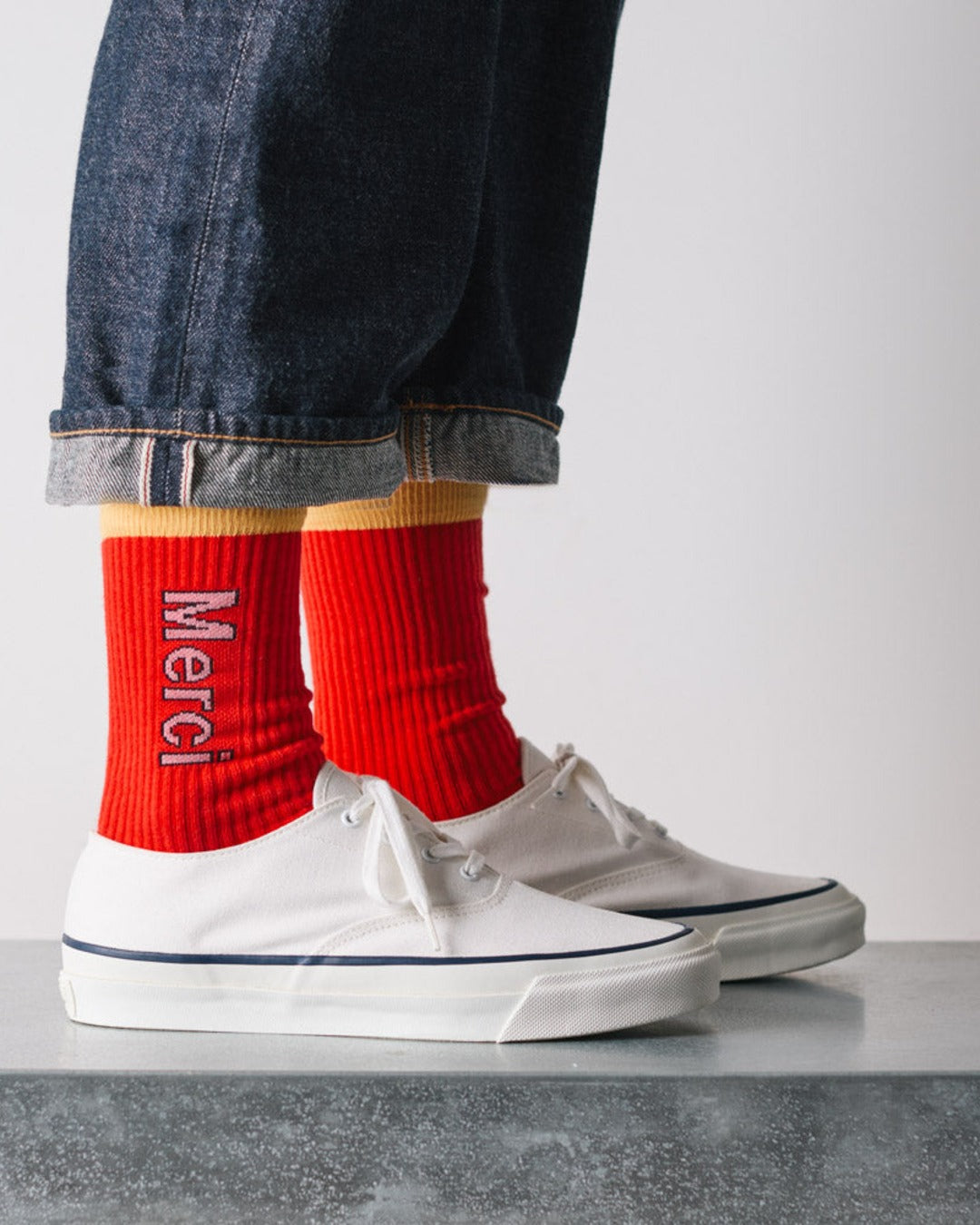 Merci - Chaussettes Scrappy - Rouge & Jaune